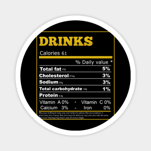 Funny Drinks Nutrition Facts Label Thanksgiving Dinner Magnet